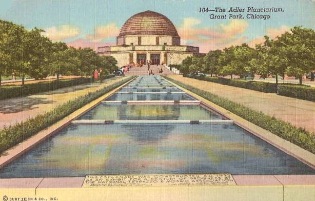 postcard-chicago-adler-planetarium-esplanade-featured-esplanade-built-in-1933-for-century-of-progress-1940s